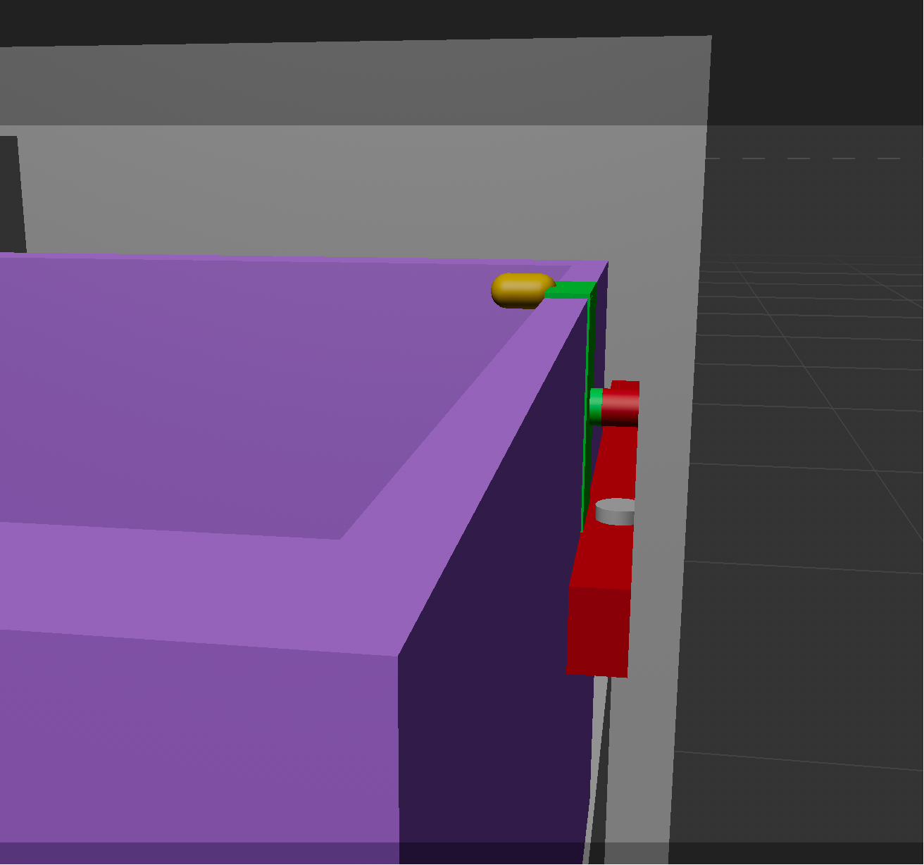 So what I can do is tape some conductive tape on the drawer (the green part) and a battery, and also tape the LED light inside the drawer. So when it opens the conductive tape and the metal cylinder will touch each other which create the circuit