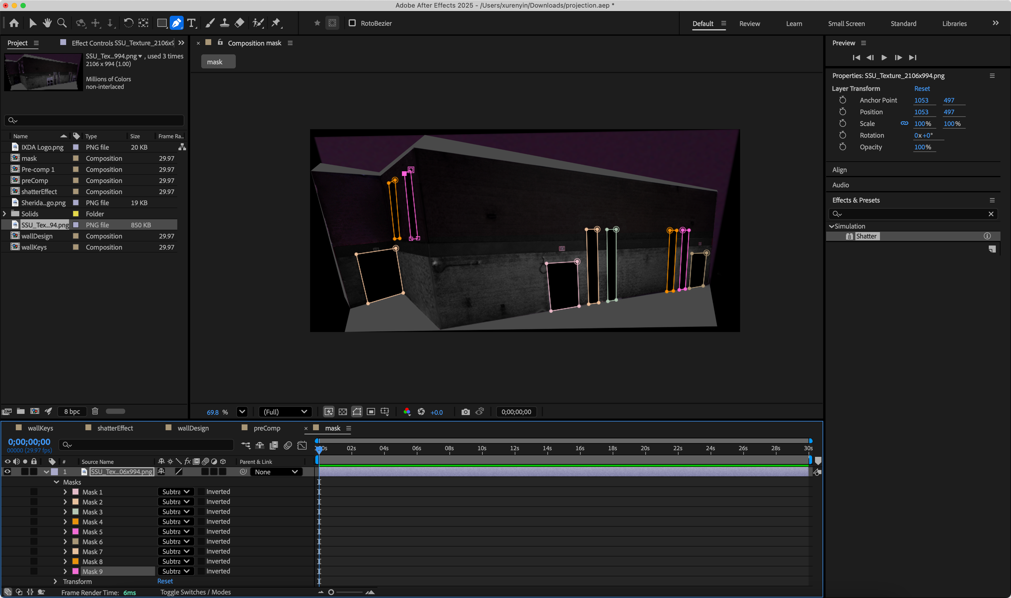 I add mask-subtrack to all of the doors and windows