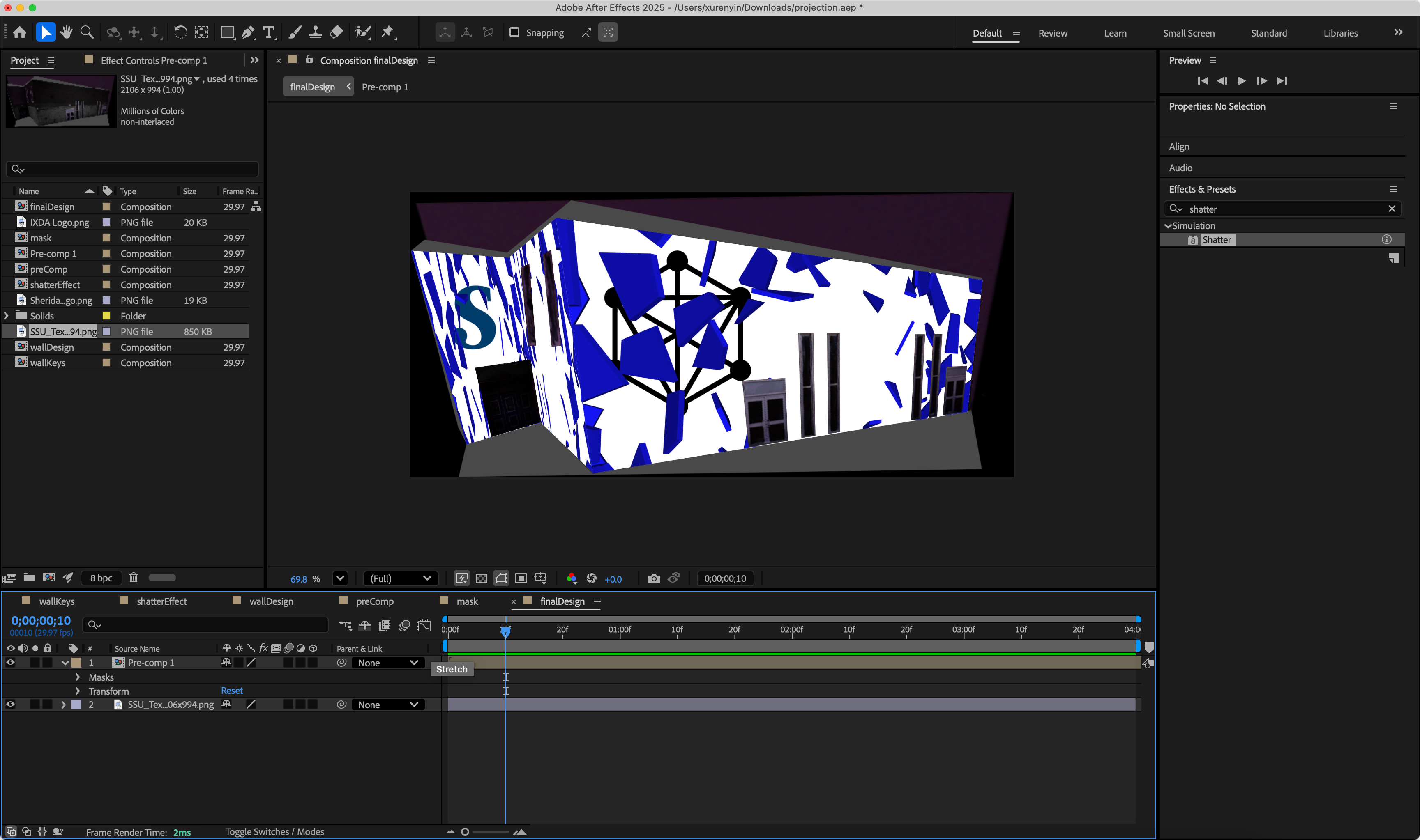 final design and set it to 4 seconds