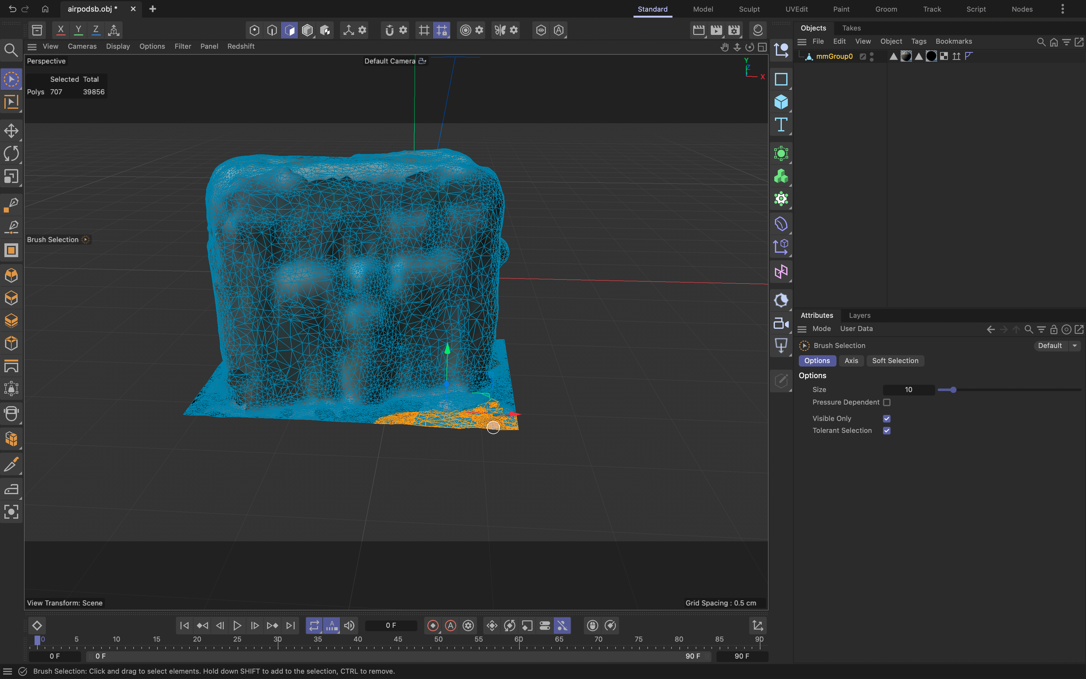 Cleaning my object 2 to remover the part I don't needed